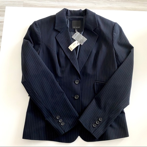 Women’s New Navy Pinstriped Blazer - Picture 3 of 9